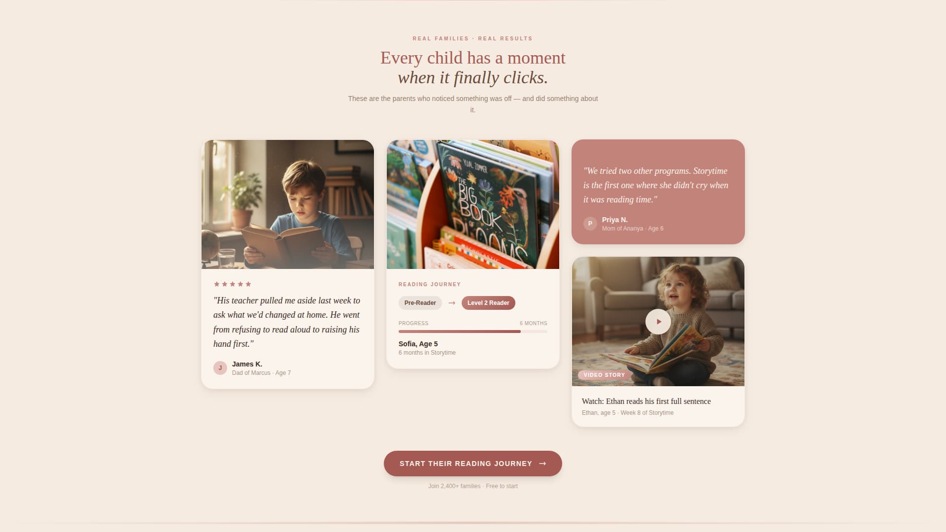 Storytime - Heartfelt Literacy Landing Page Template