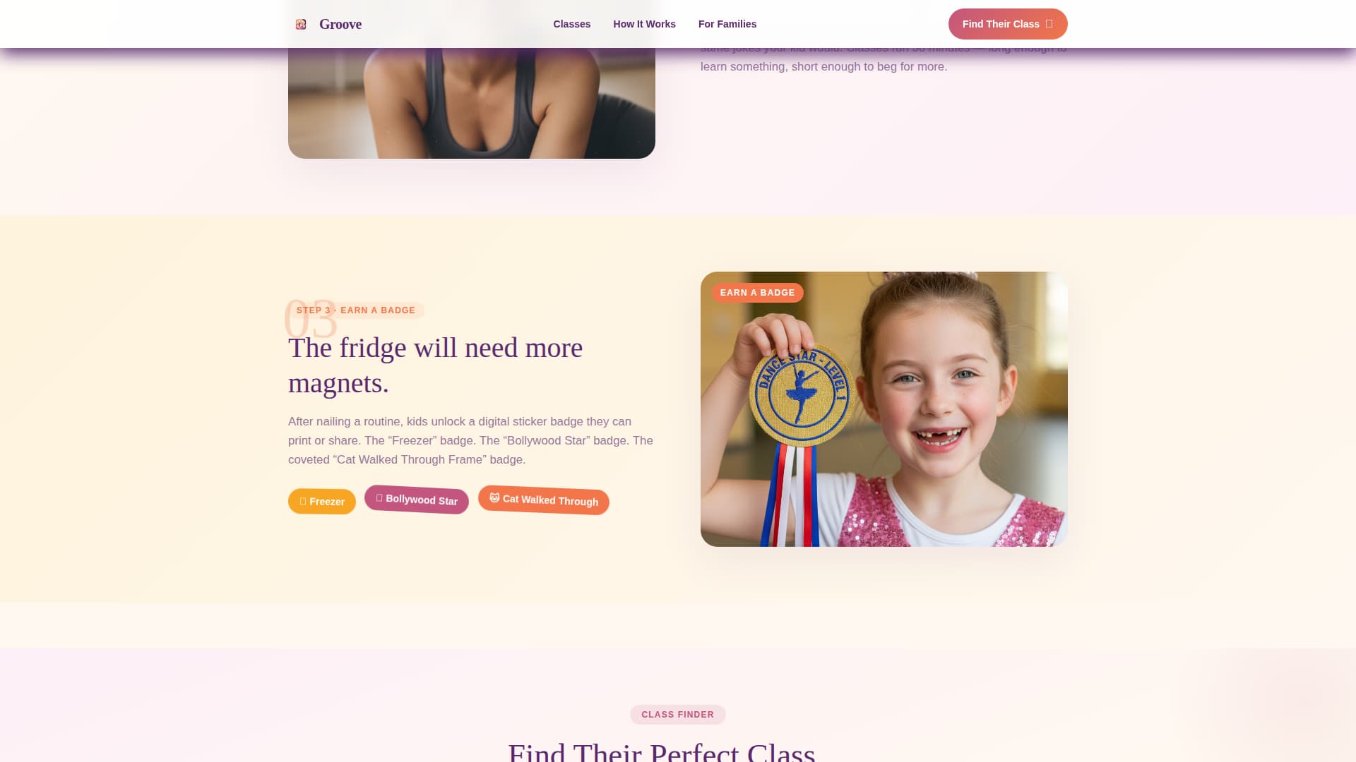 Groove - Joyful Kidsdance Landing Page Template