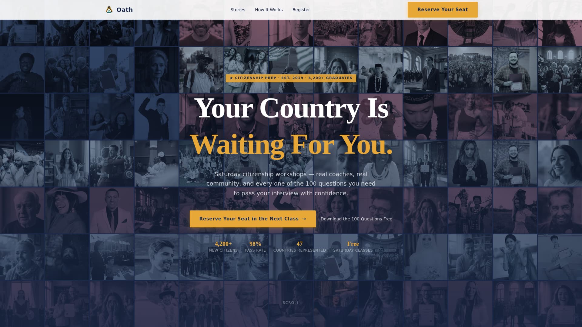 Oath - Empowering Citizenship Landing Page Template
