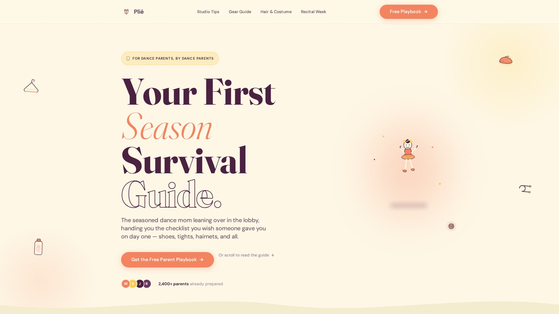 Pli - Essential Danceparent Landing Page Template