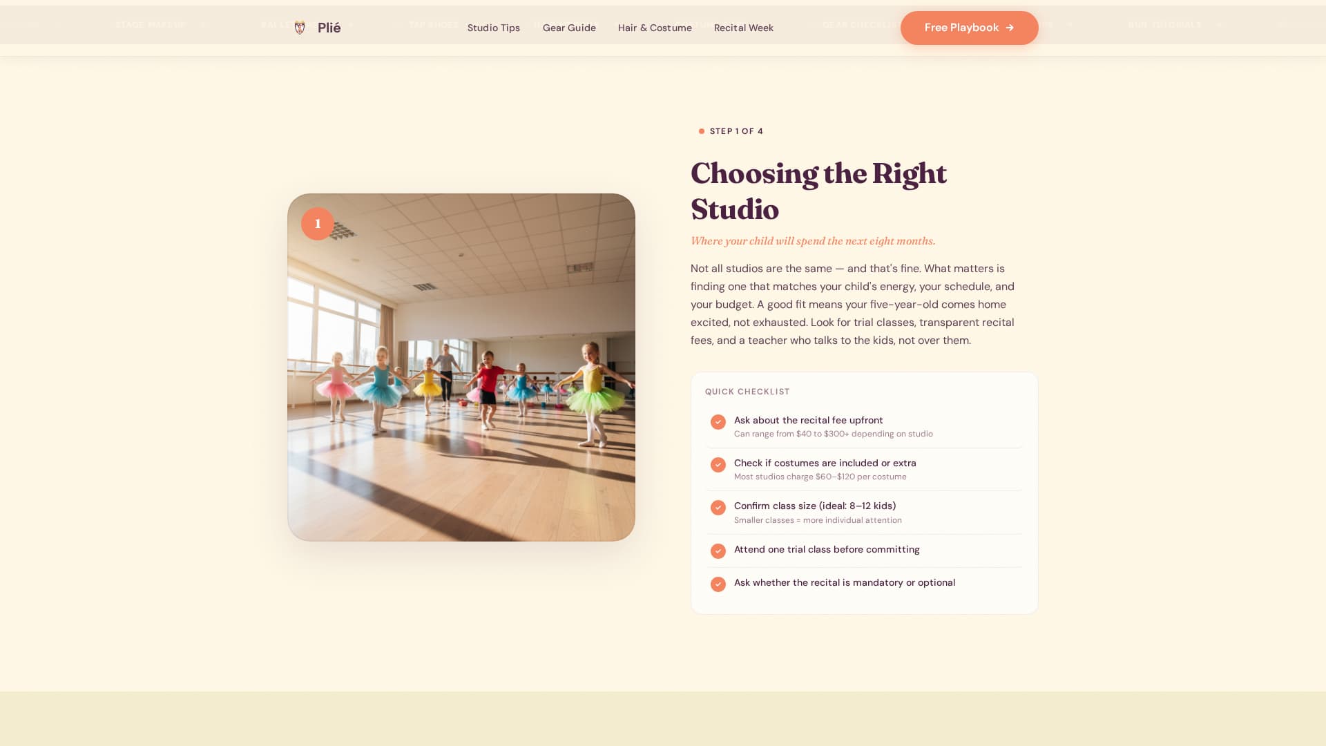 Pli - Essential Danceparent Landing Page Template