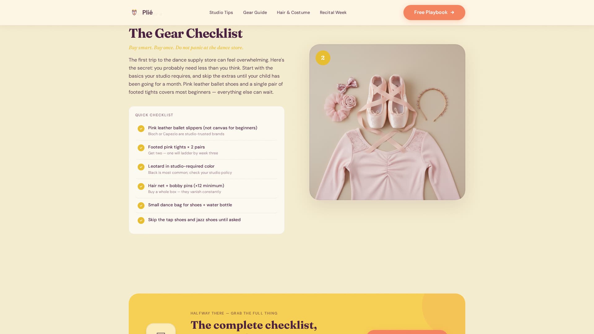 Pli - Essential Danceparent Landing Page Template