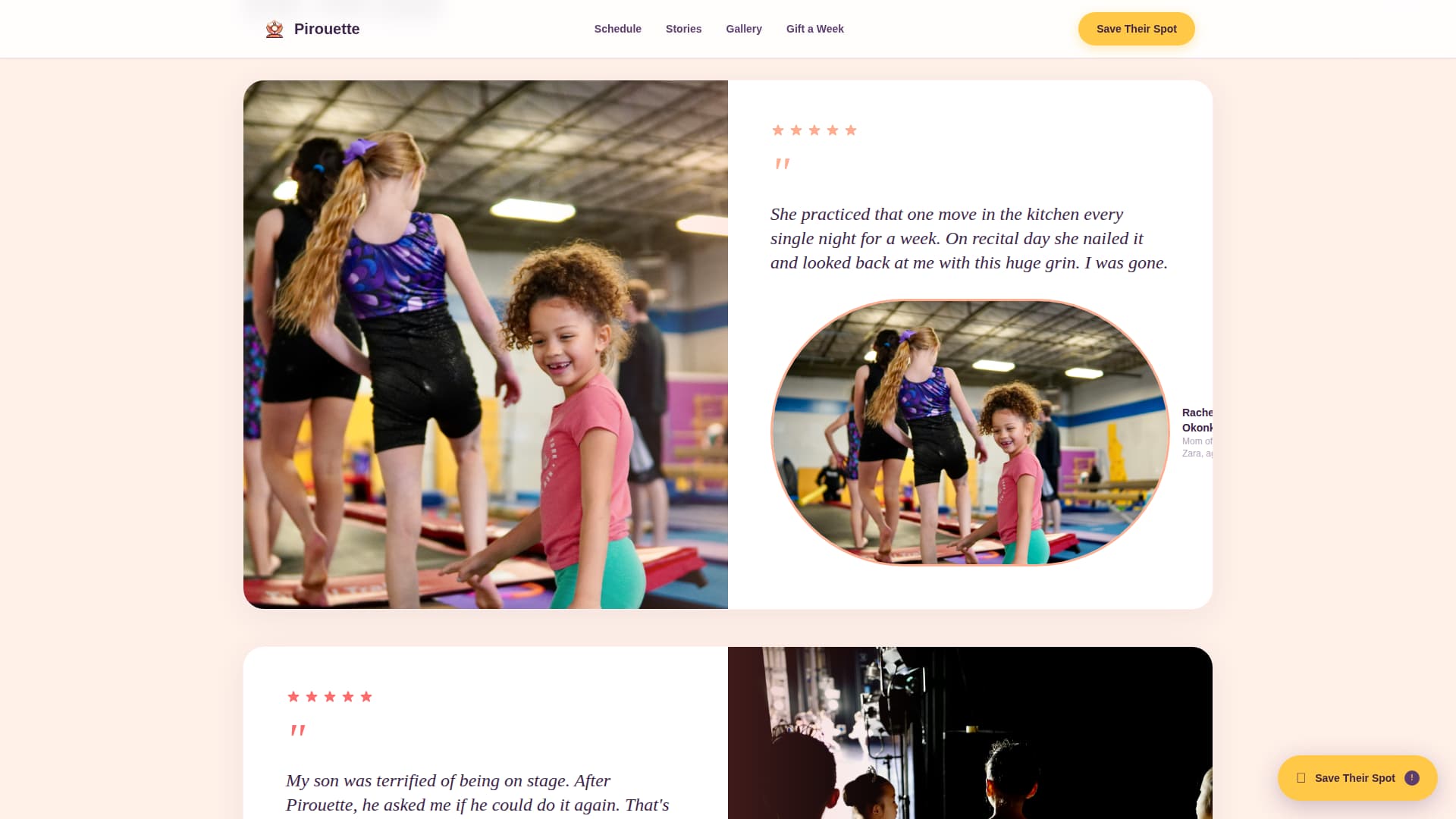 Pirouette - Heartwarming Dance Landing Page Template