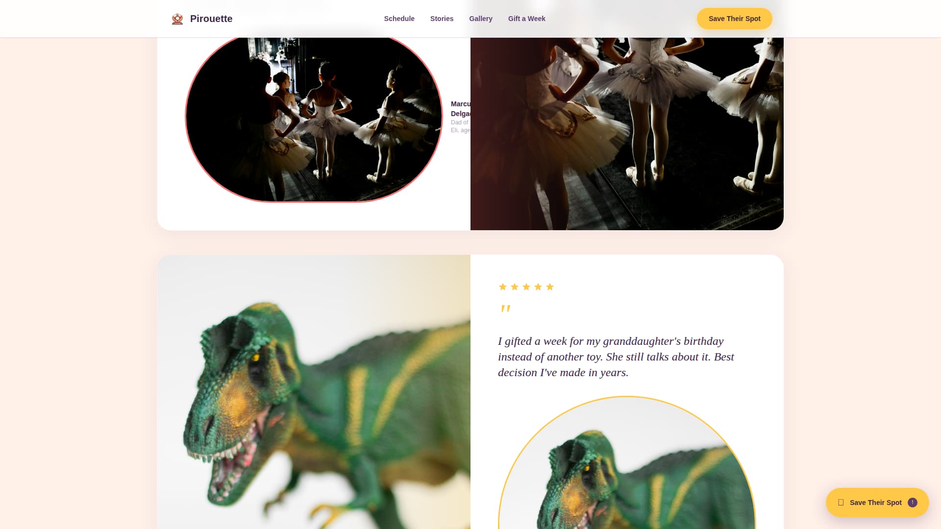 Pirouette - Heartwarming Dance Landing Page Template