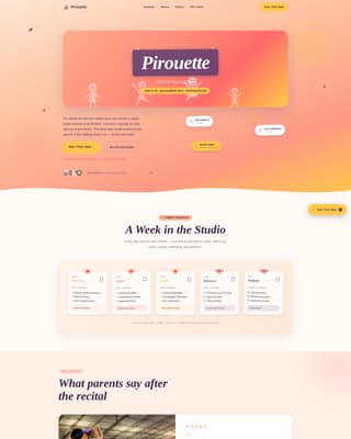 Pirouette - Heartwarming Dance Landing Page Template