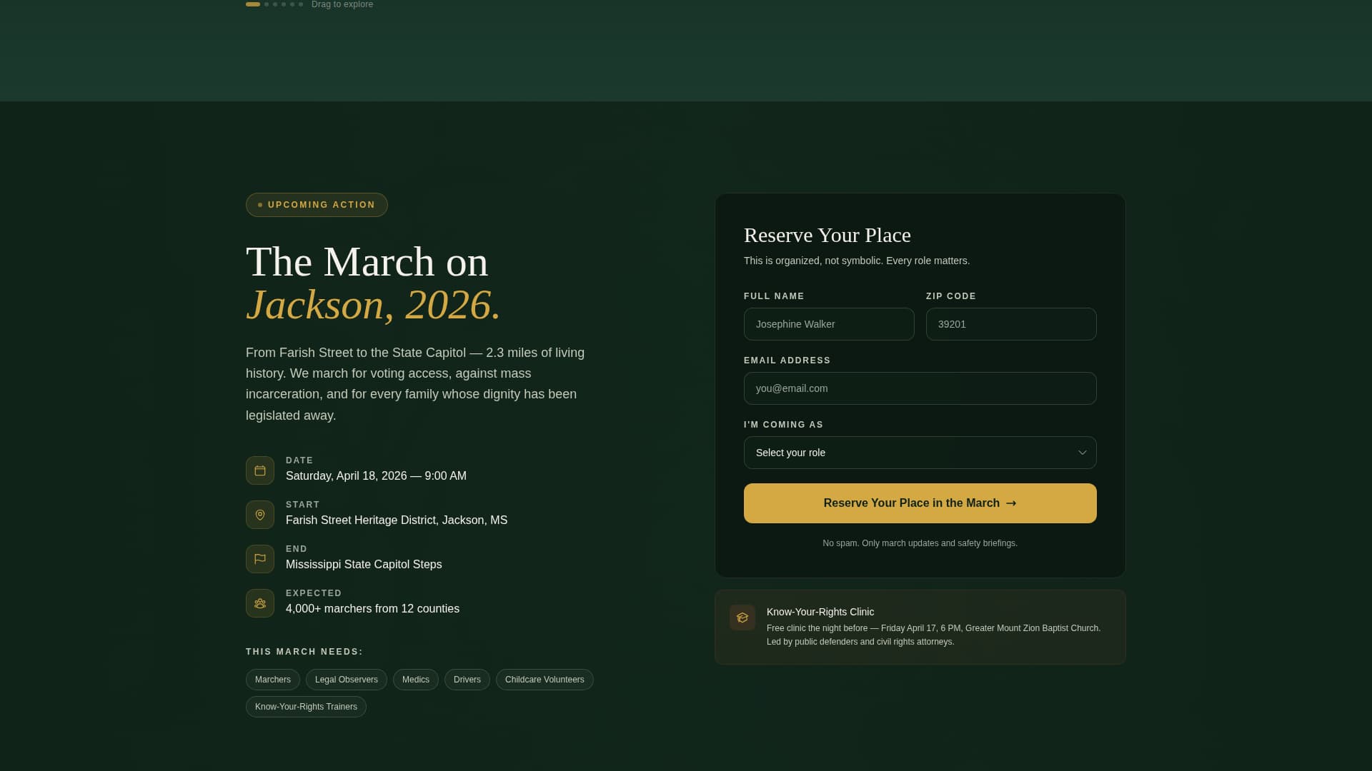 March - Unstoppable Civilrights Landing Page Template