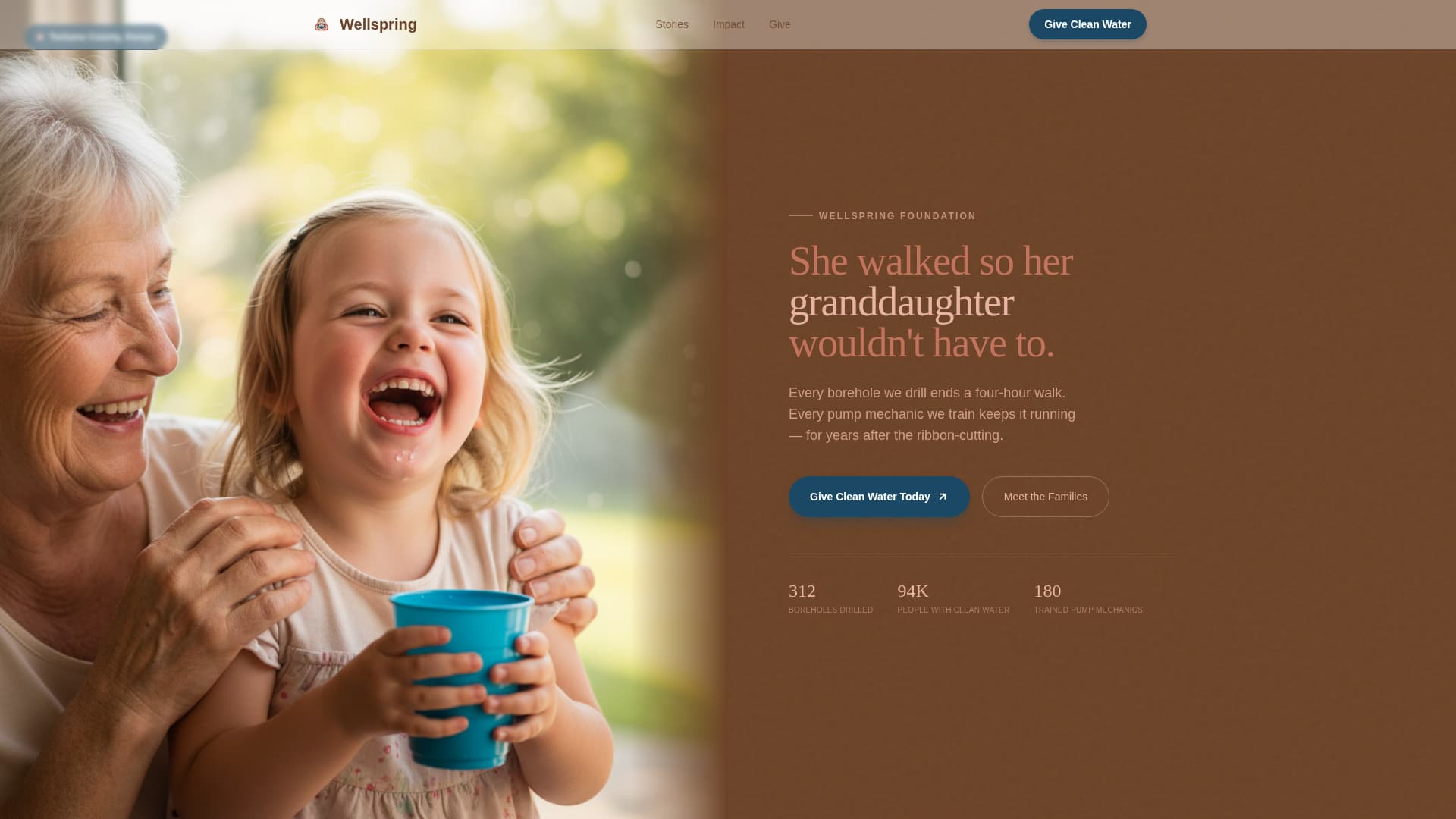 Wellspring - Heartfelt Cleanwater Landing Page Template