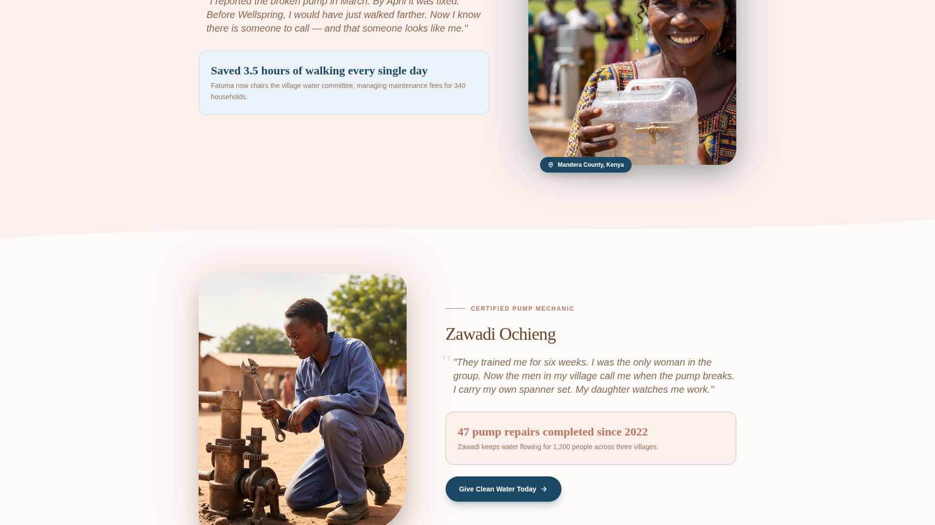 Wellspring - Heartfelt Cleanwater Landing Page Template