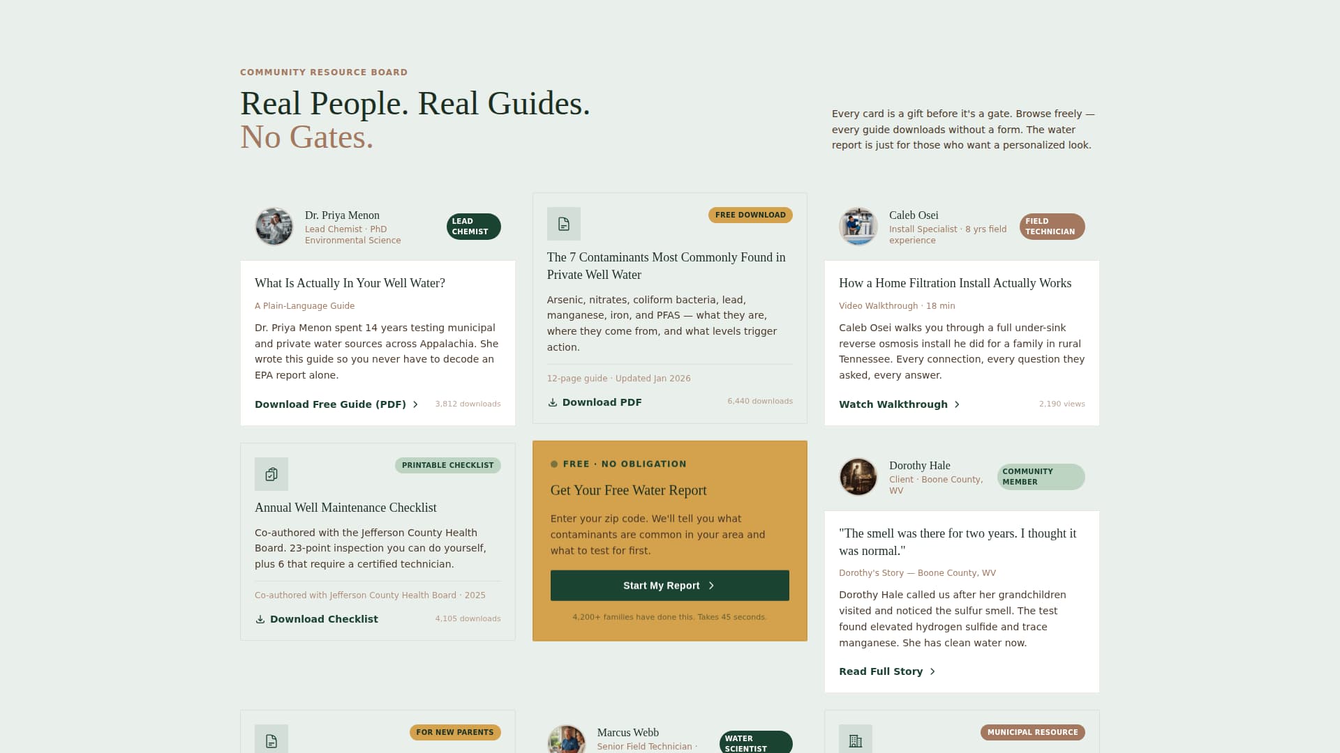 Wellspring - Trusted Watertesting Landing Page Template
