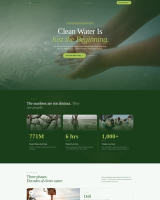 Wellspring - Impactful Cleanwater Landing Page Template