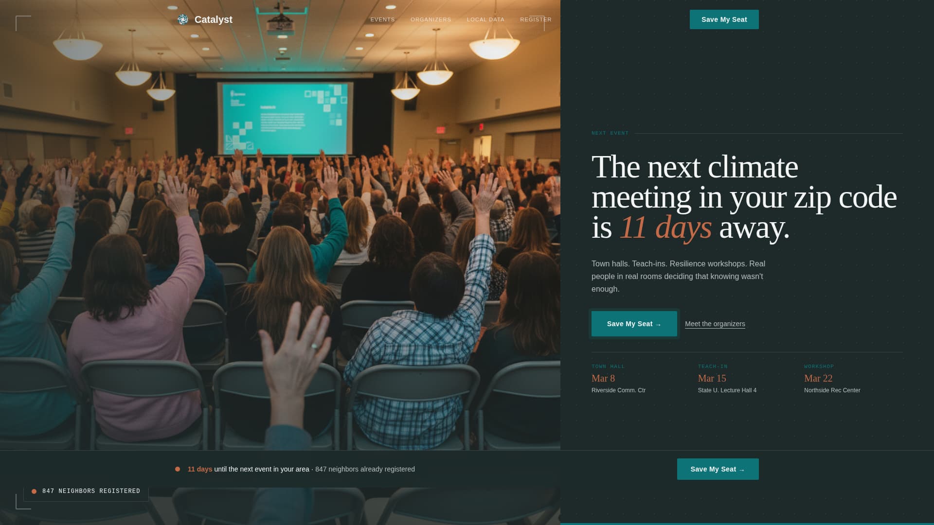 Catalyst - Powerful Climateaction Landing Page Template