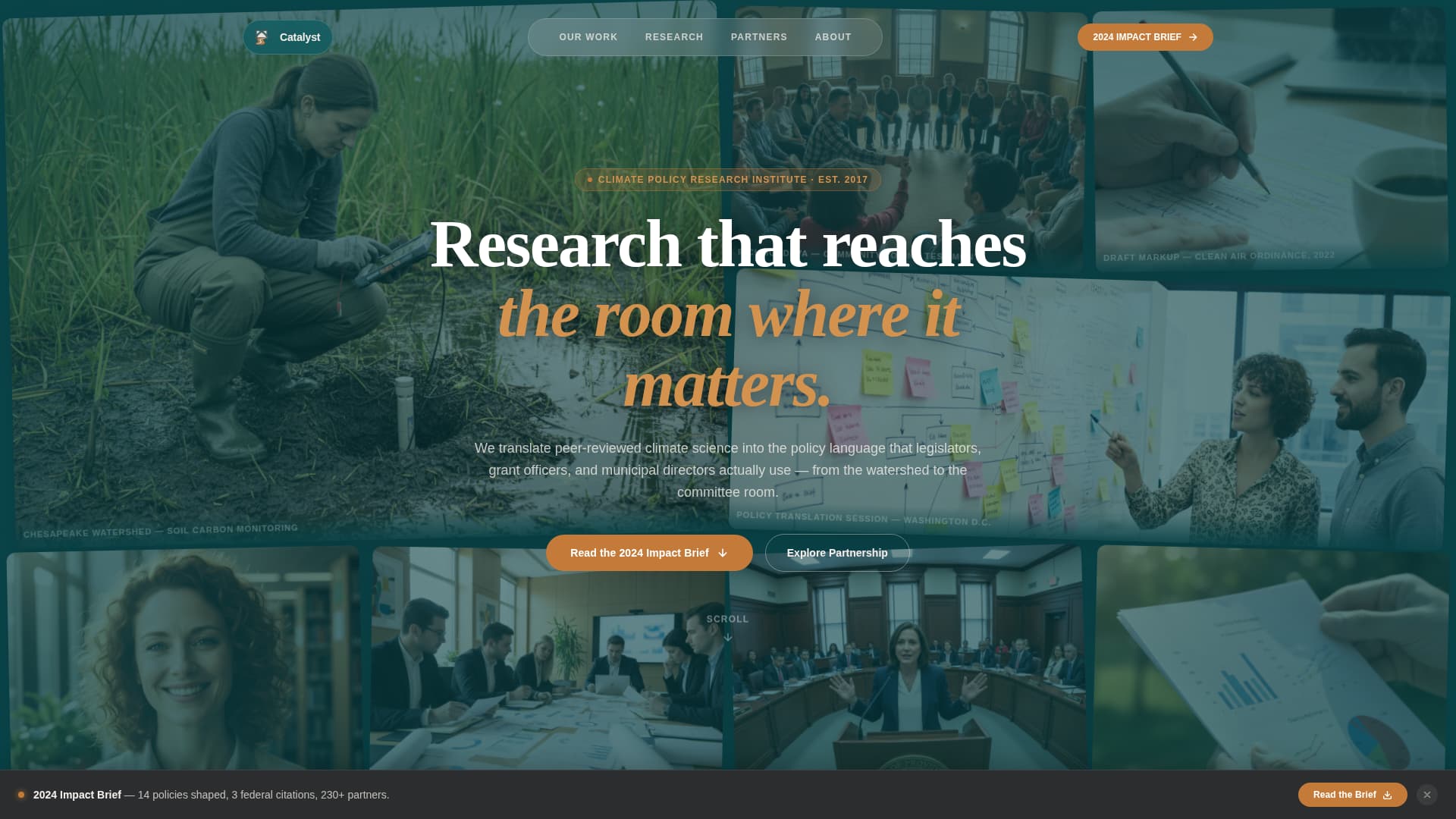 Catalyst - Impactful Climatepolicy Landing Page Template