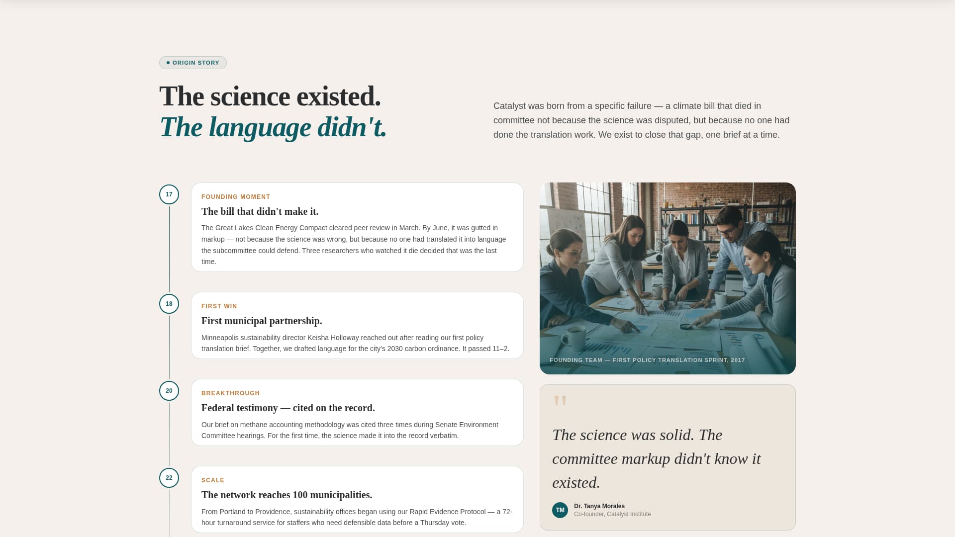 Catalyst - Impactful Climatepolicy Landing Page Template