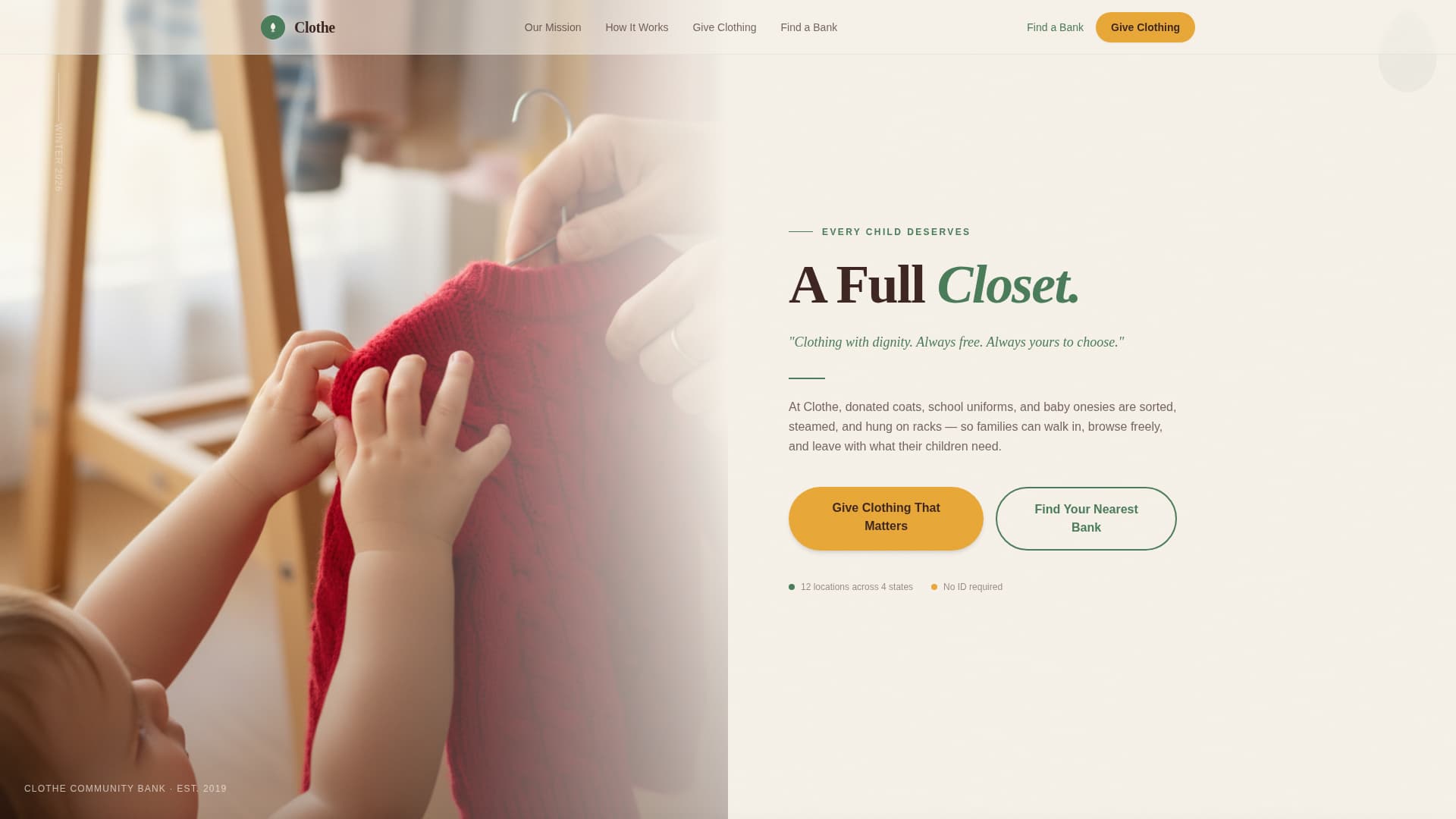 Clothe - Dignified Community Landing Page Template