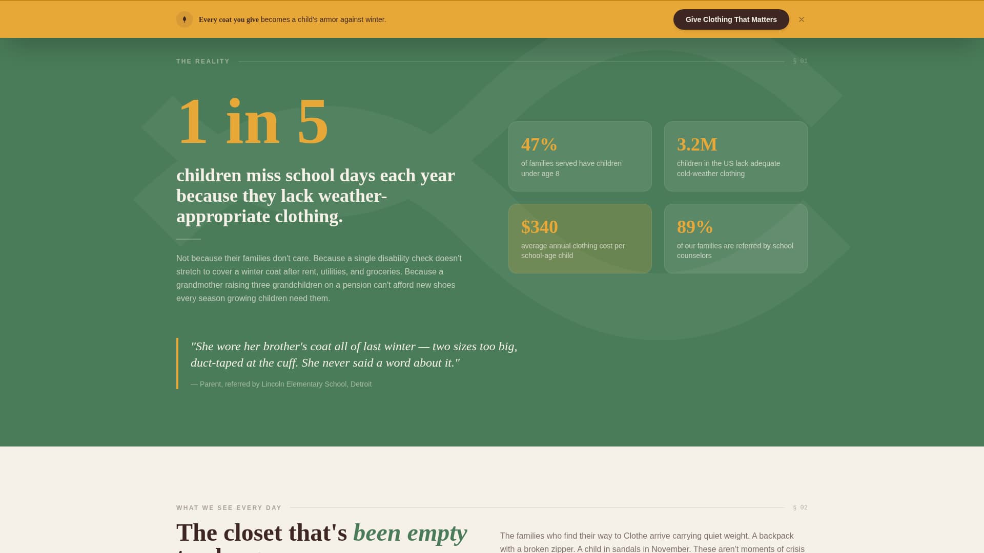 Clothe - Dignified Community Landing Page Template