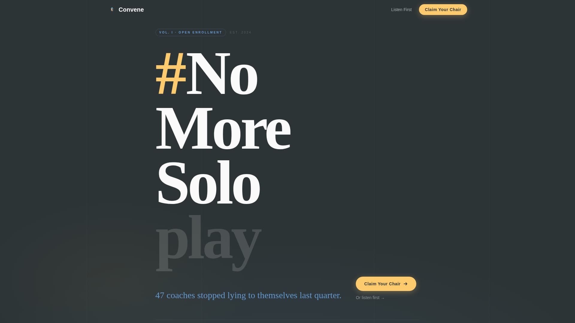 Convene - Honest Coaches Landing Page Template