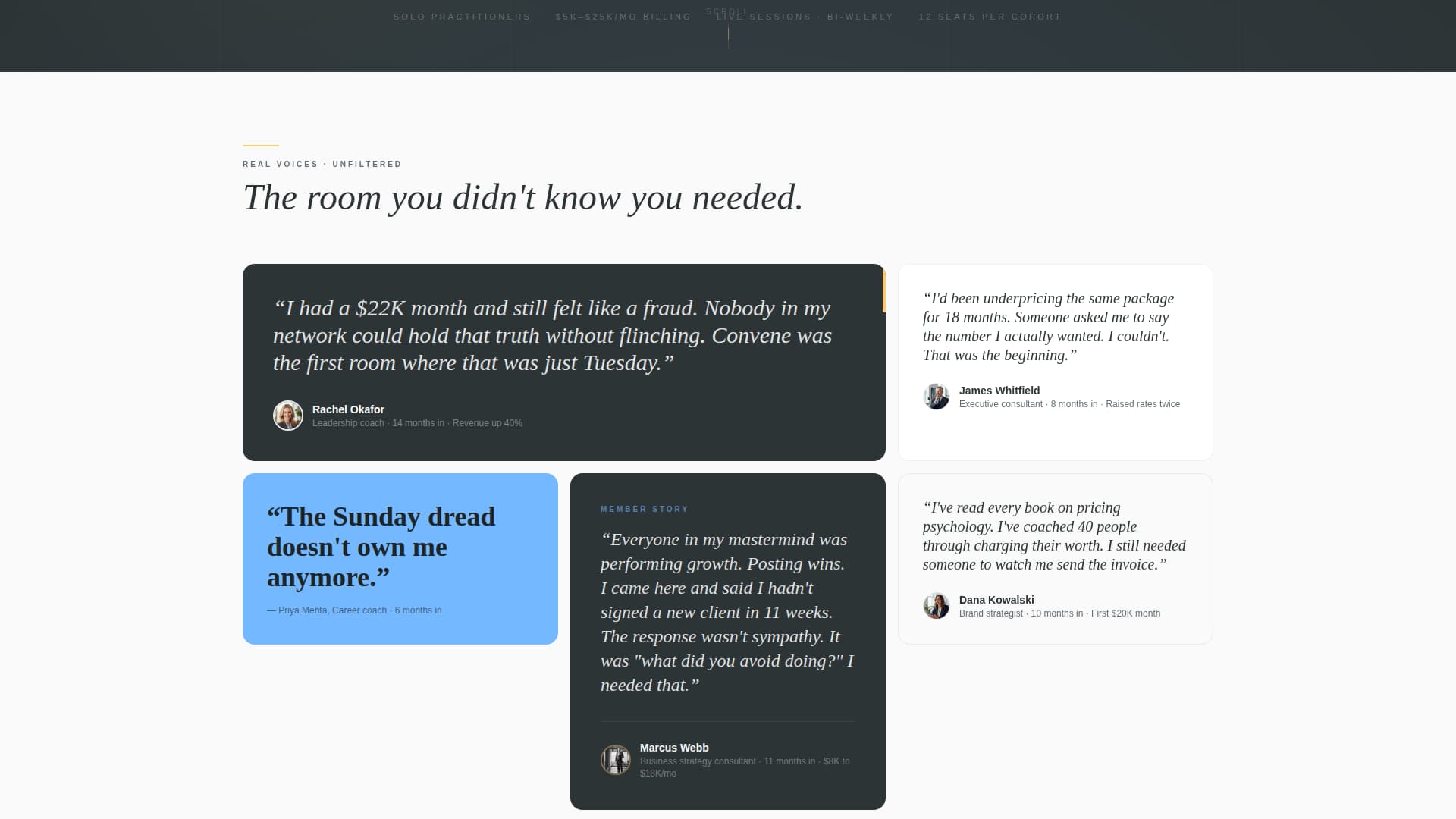 Convene - Honest Coaches Landing Page Template