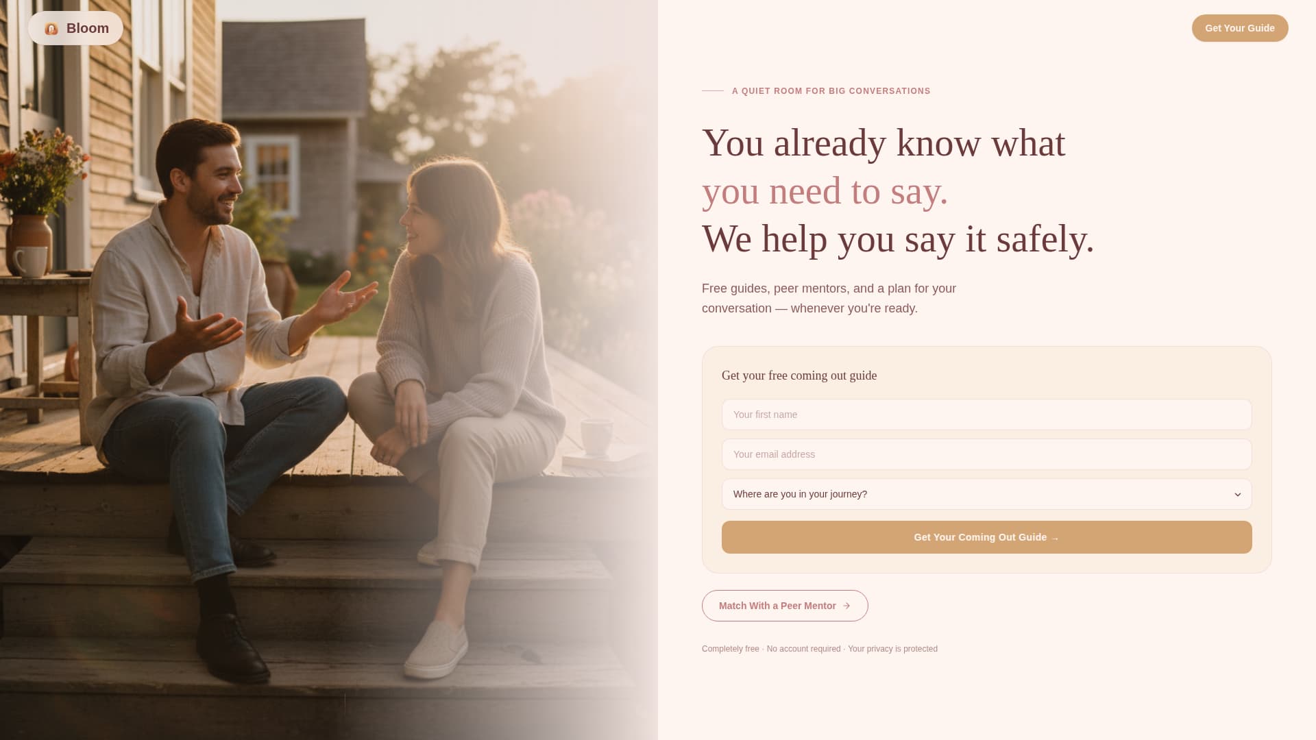 Bloom - Empowering Comingout Landing Page Template