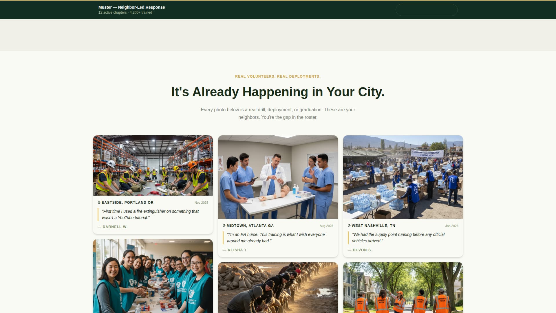 Muster - Trusted Emergency Landing Page Template
