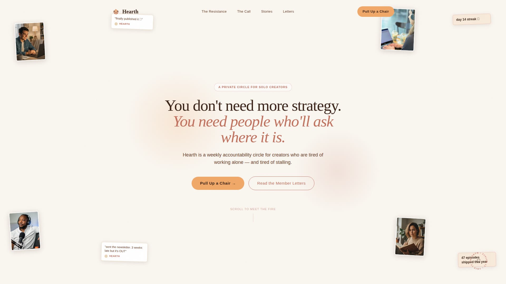 Hearth - Warm Creators Landing Page Template