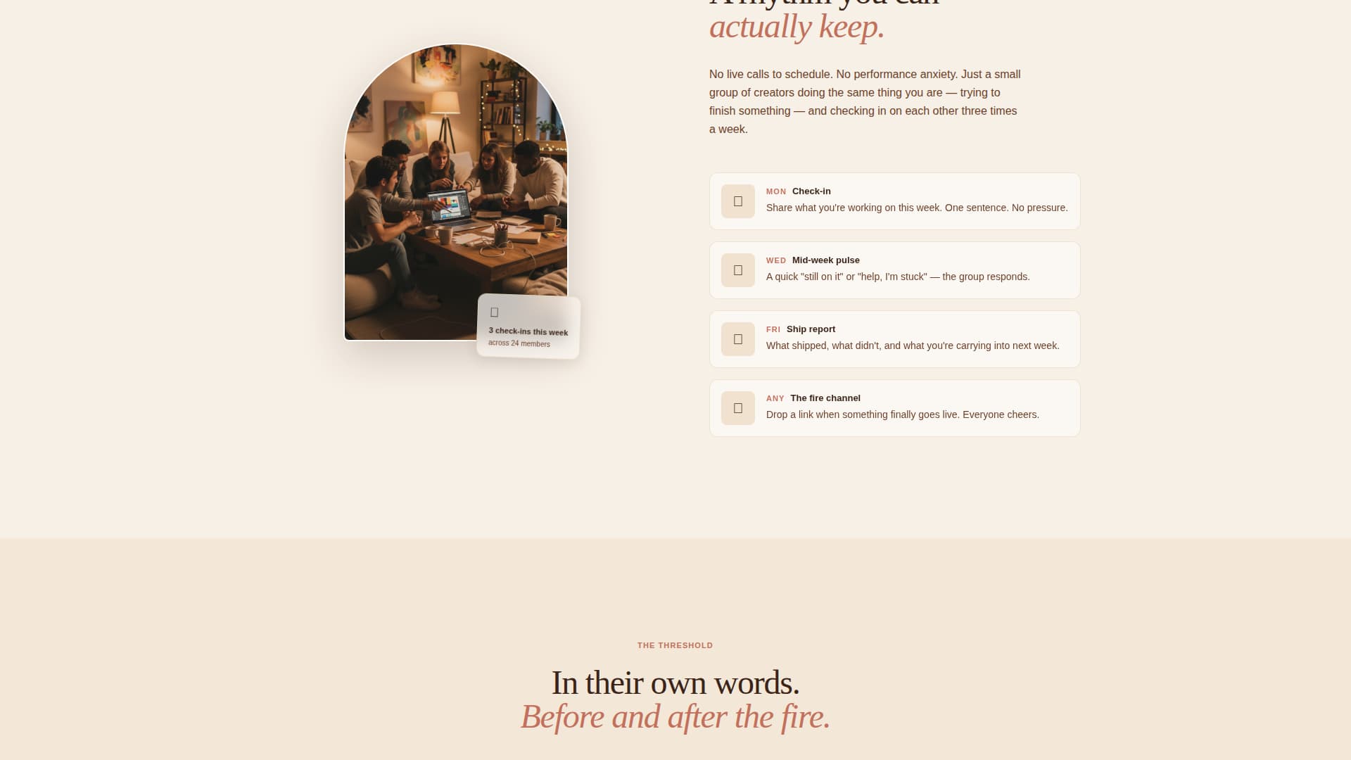 Hearth - Warm Creators Landing Page Template