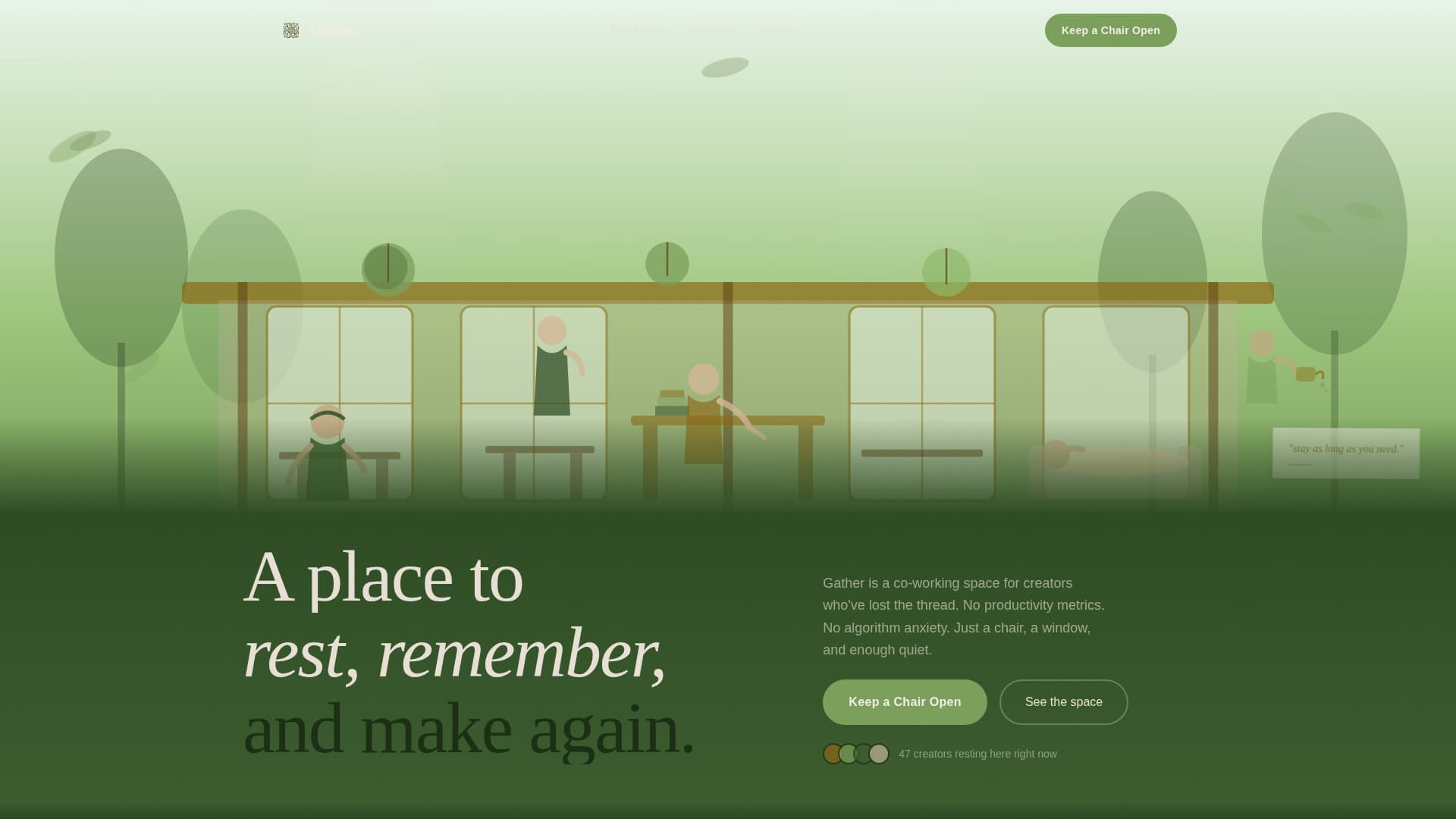 Gather - Restorative Creators Landing Page Template