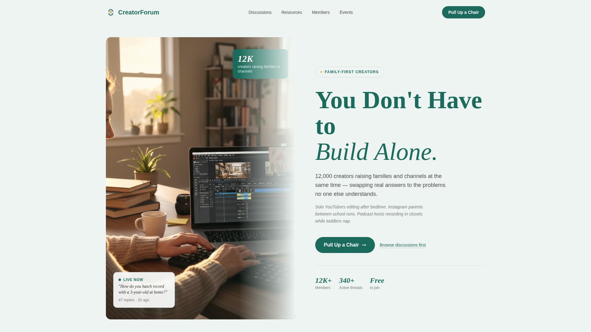 Creatorforum - Warm Community Landing Page Template