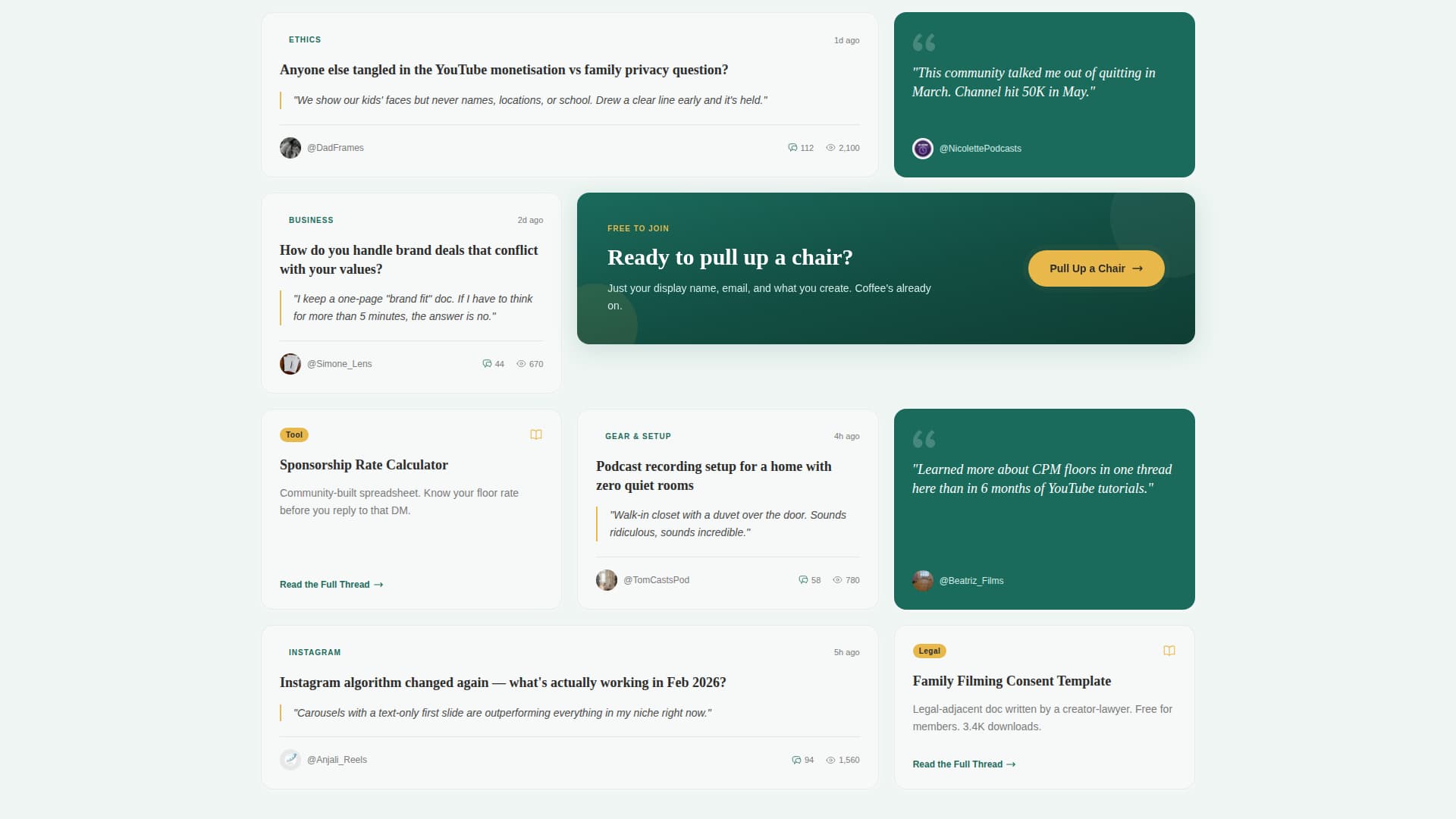 Creatorforum - Warm Community Landing Page Template