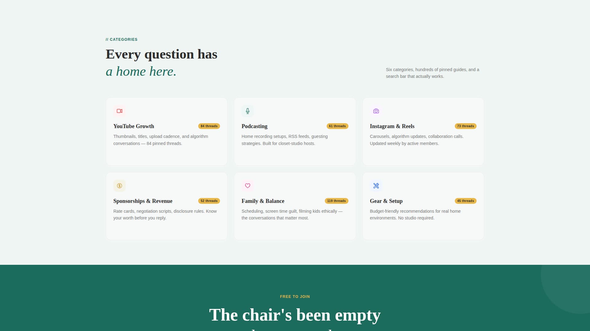 Creatorforum - Warm Community Landing Page Template