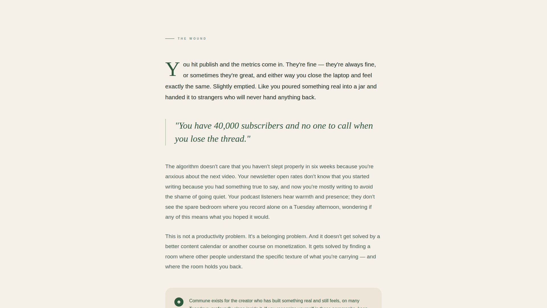 Commune - Restorative Creators Landing Page Template