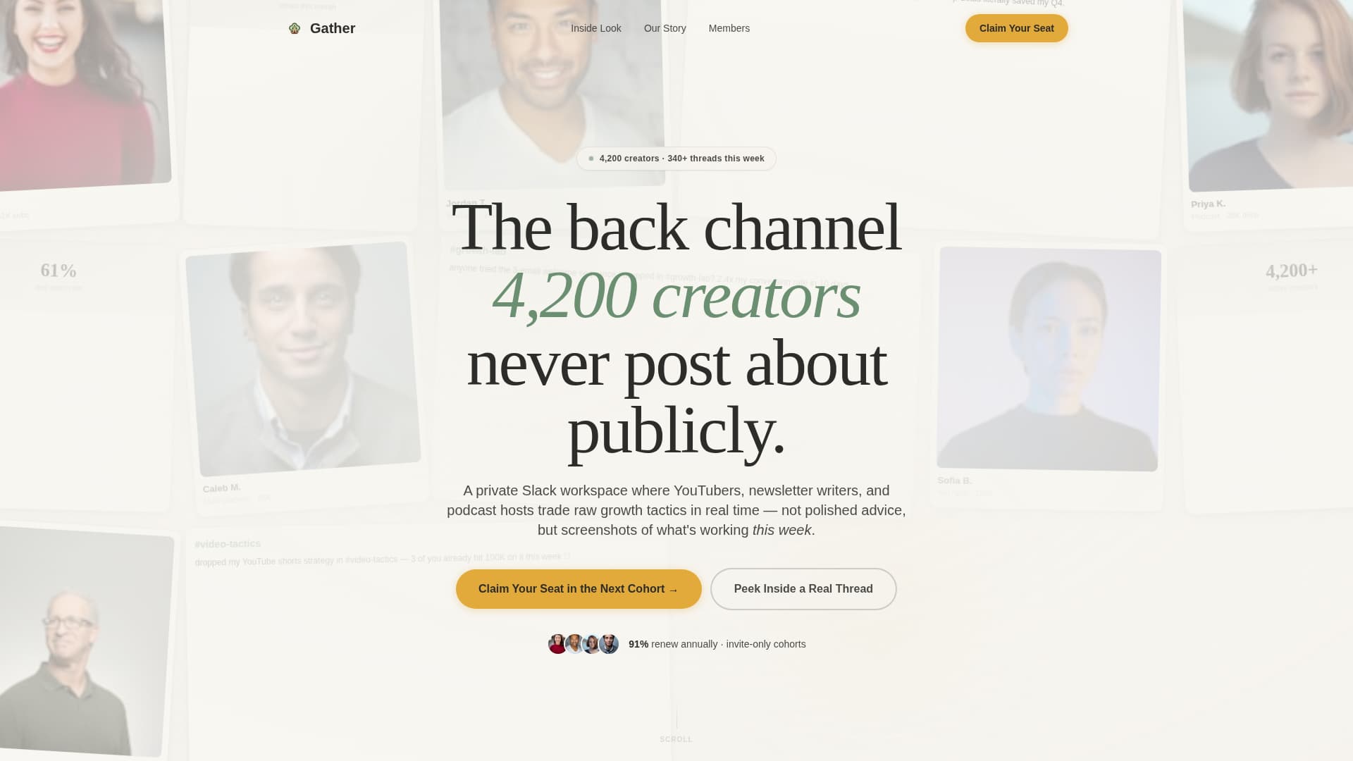 Gather - Thriving Creators Landing Page Template