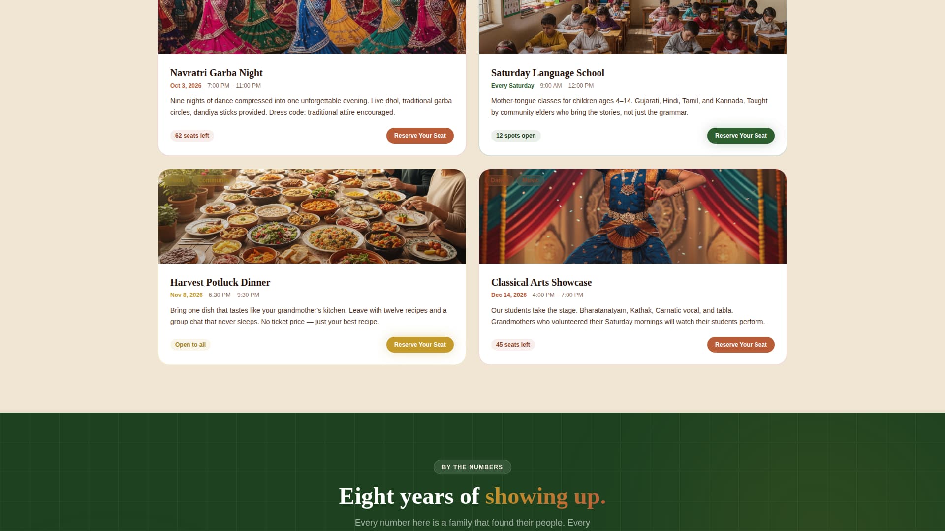 Sangam - Vibrant Diaspora Landing Page Template