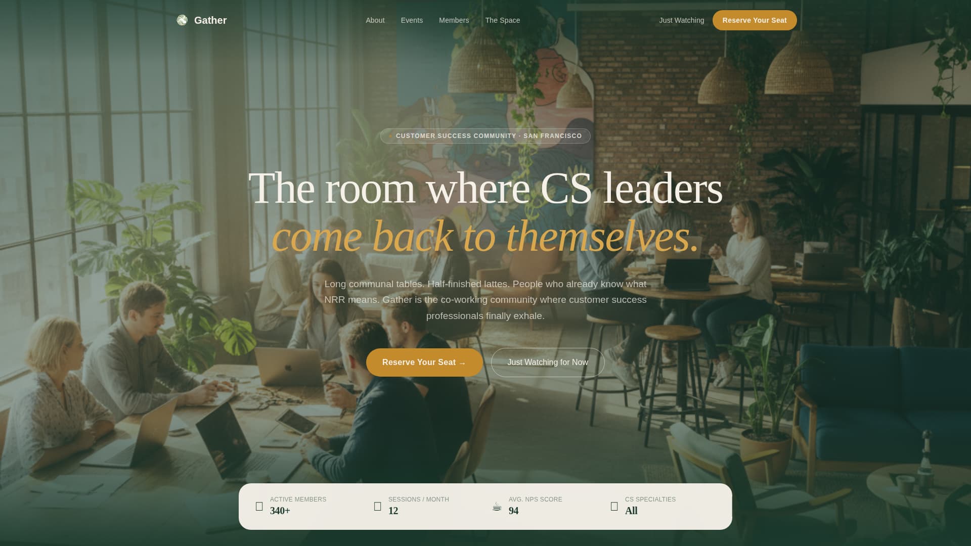 Gather - Restorative Community Landing Page Template