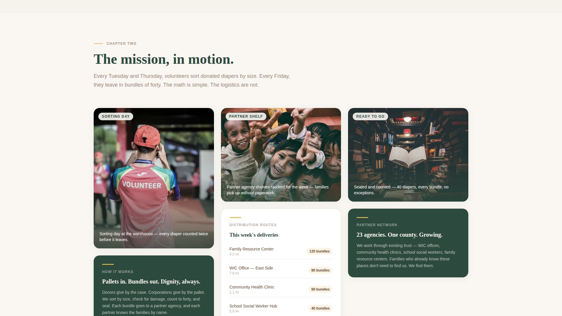 Swaddle - Heartfelt Diaperbank Landing Page Template