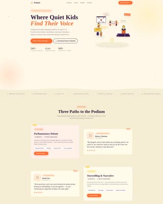 Podium - Vibrant Kidsdebate Landing Page Template
