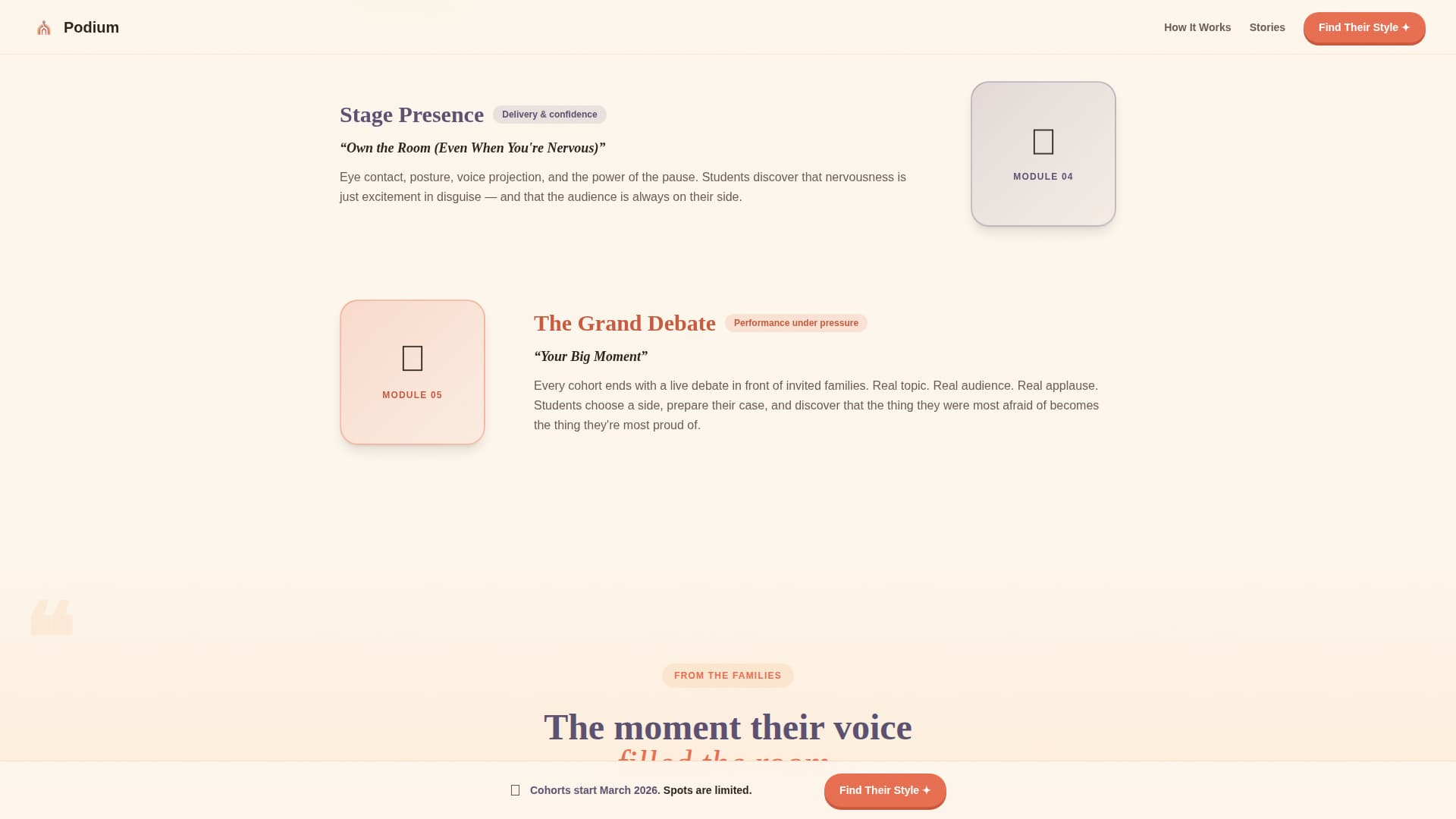 Podium - Inspiring Debate Landing Page Template