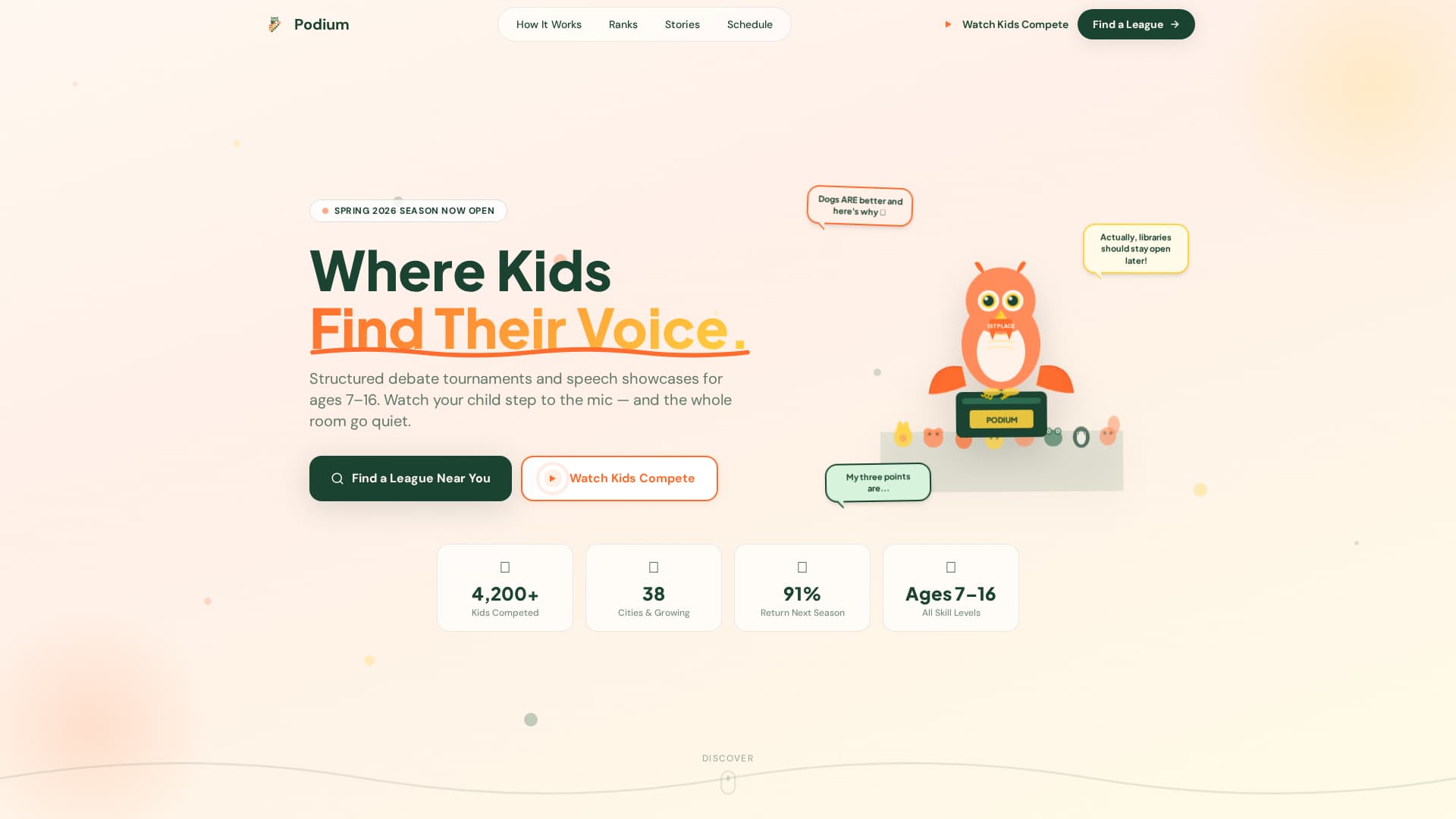 Podium - Dynamic Kidsdebate Landing Page Template