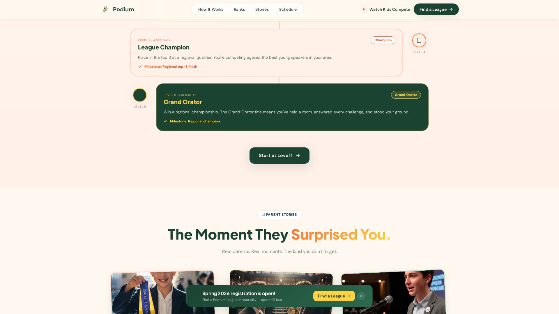 Podium - Dynamic Kidsdebate Landing Page Template