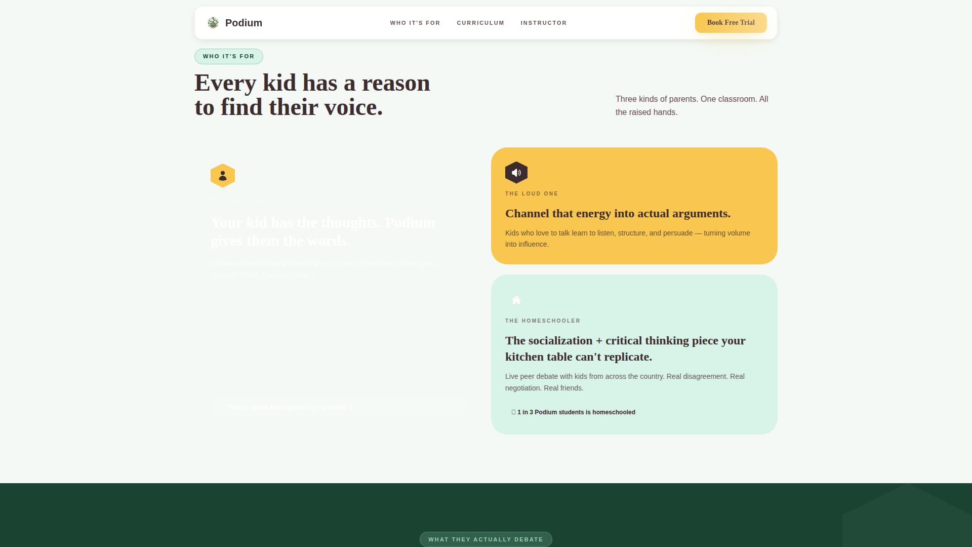 Podium - Engaging Debate Landing Page Template