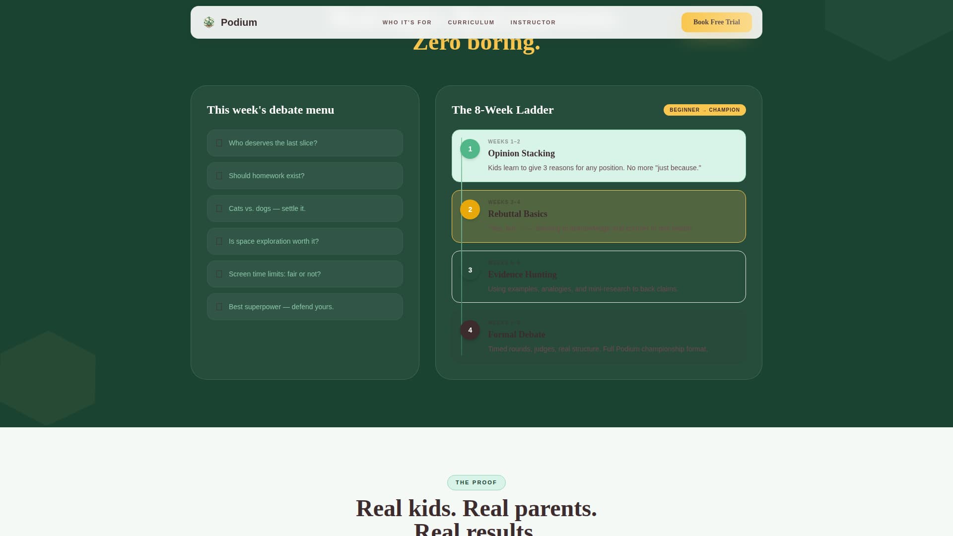 Podium - Engaging Debate Landing Page Template