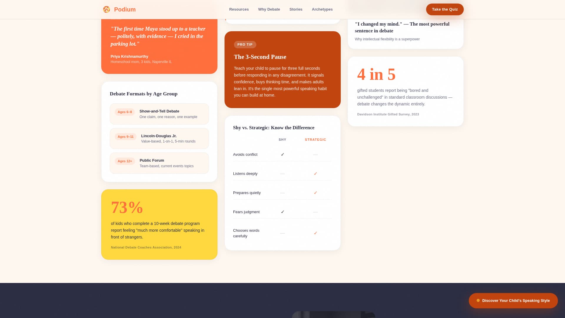 Podium - Empowering Debate Landing Page Template