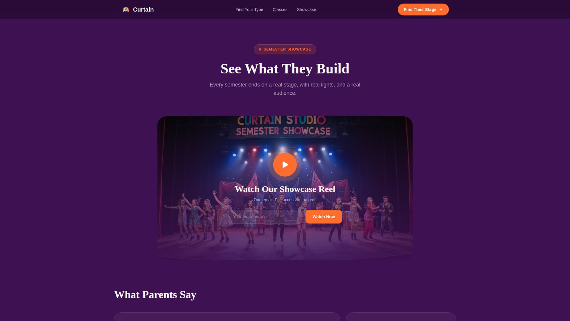 Curtain - Playful Theater Landing Page Template