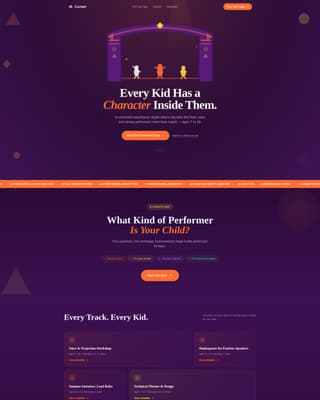 Curtain - Playful Theater Landing Page Template