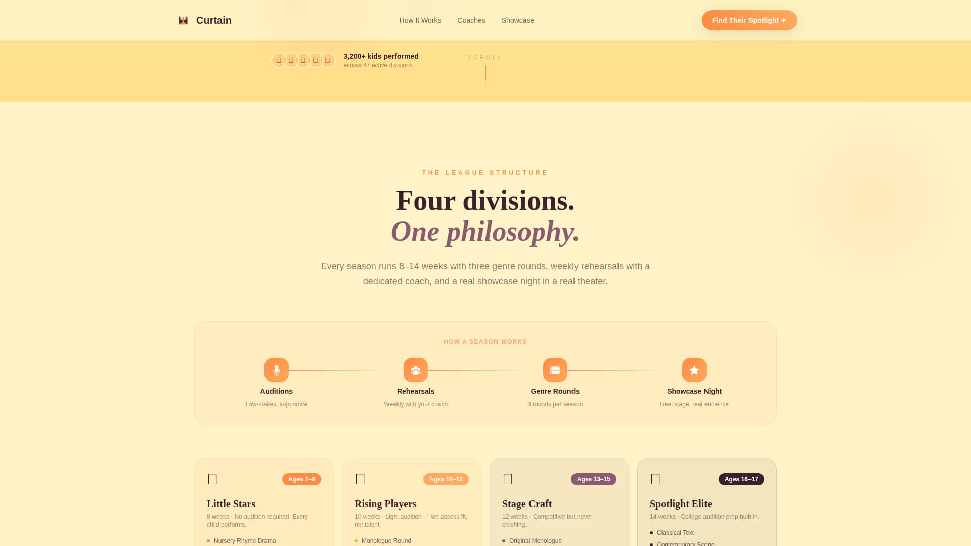 Curtain - Inspiring Theater Landing Page Template