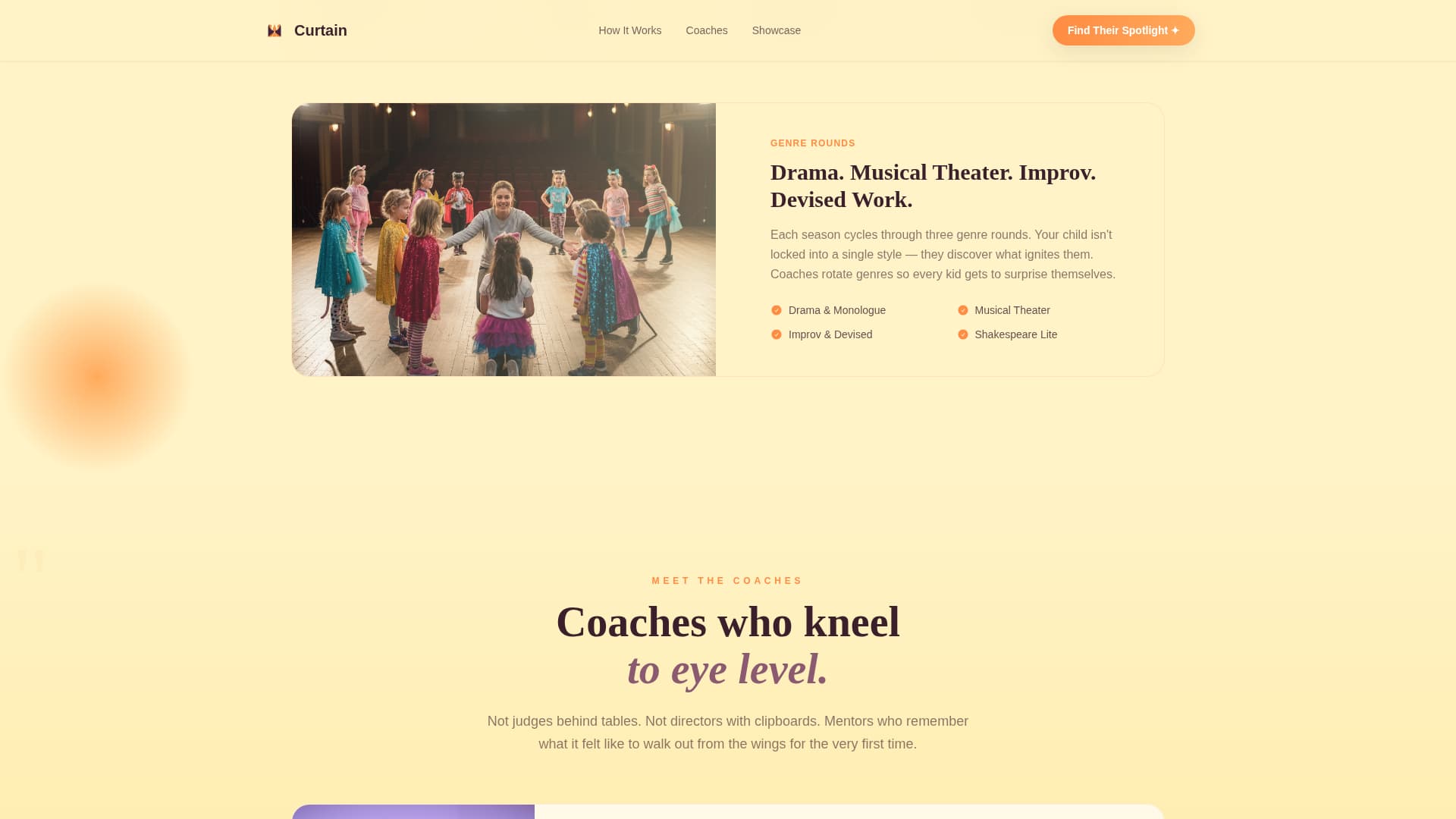 Curtain - Inspiring Theater Landing Page Template