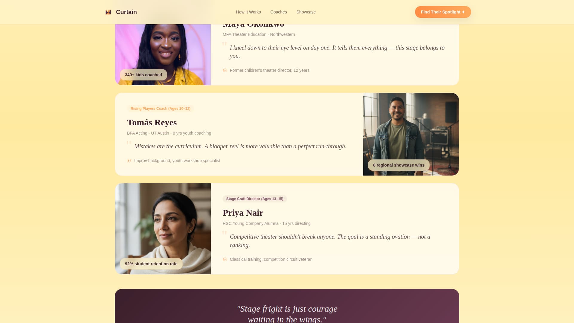 Curtain - Inspiring Theater Landing Page Template