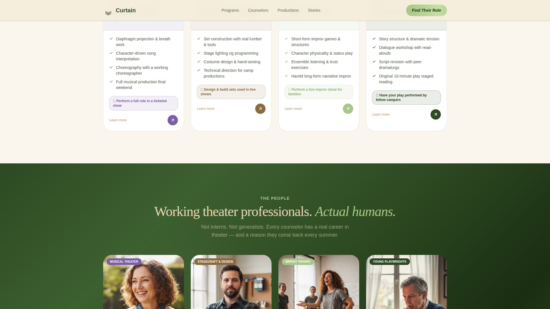 Curtain — Dynamic Stage Arts Landing Page Template