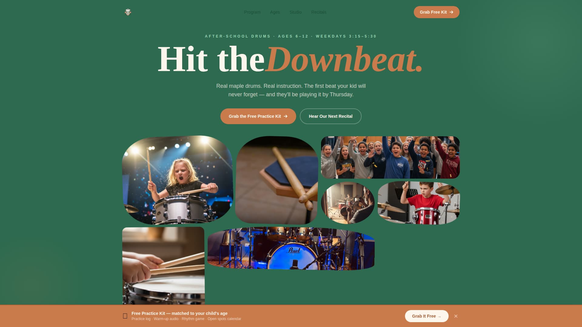 Rhythm - Playful Drums Landing Page Template
