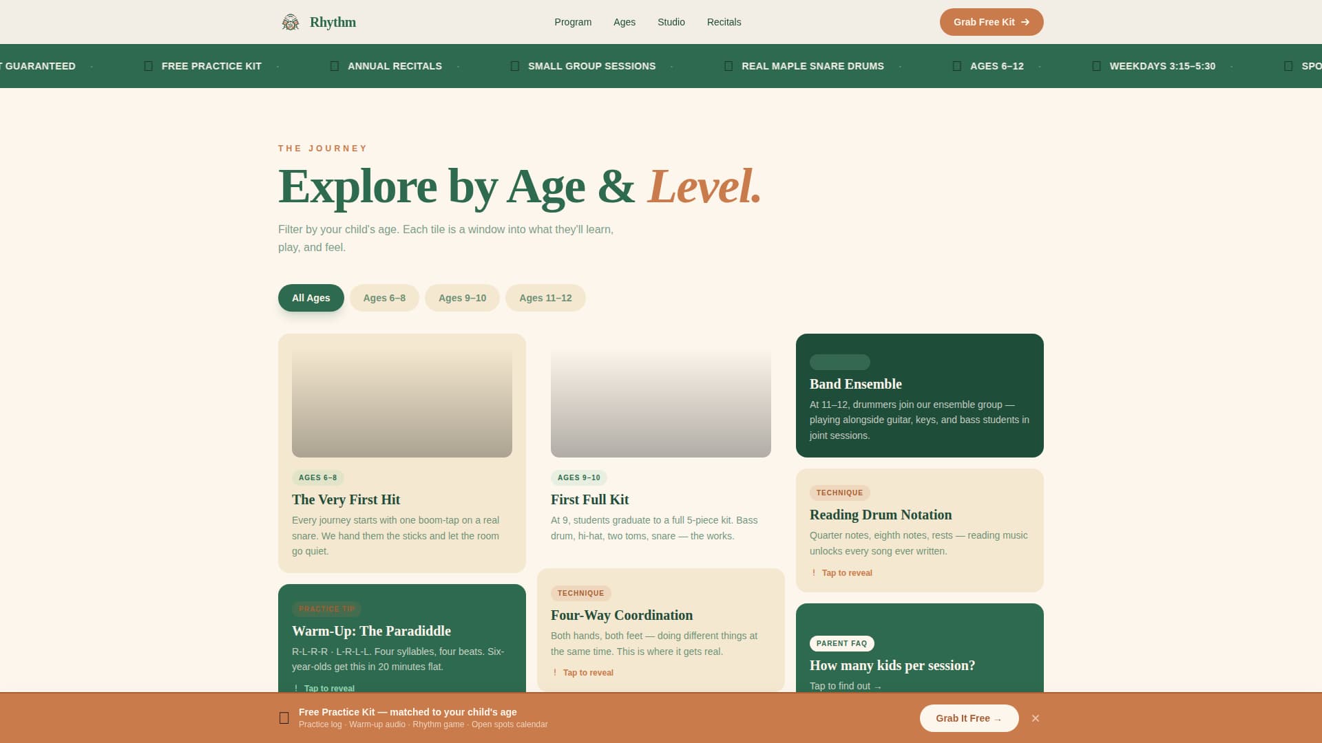 Rhythm - Playful Drums Landing Page Template