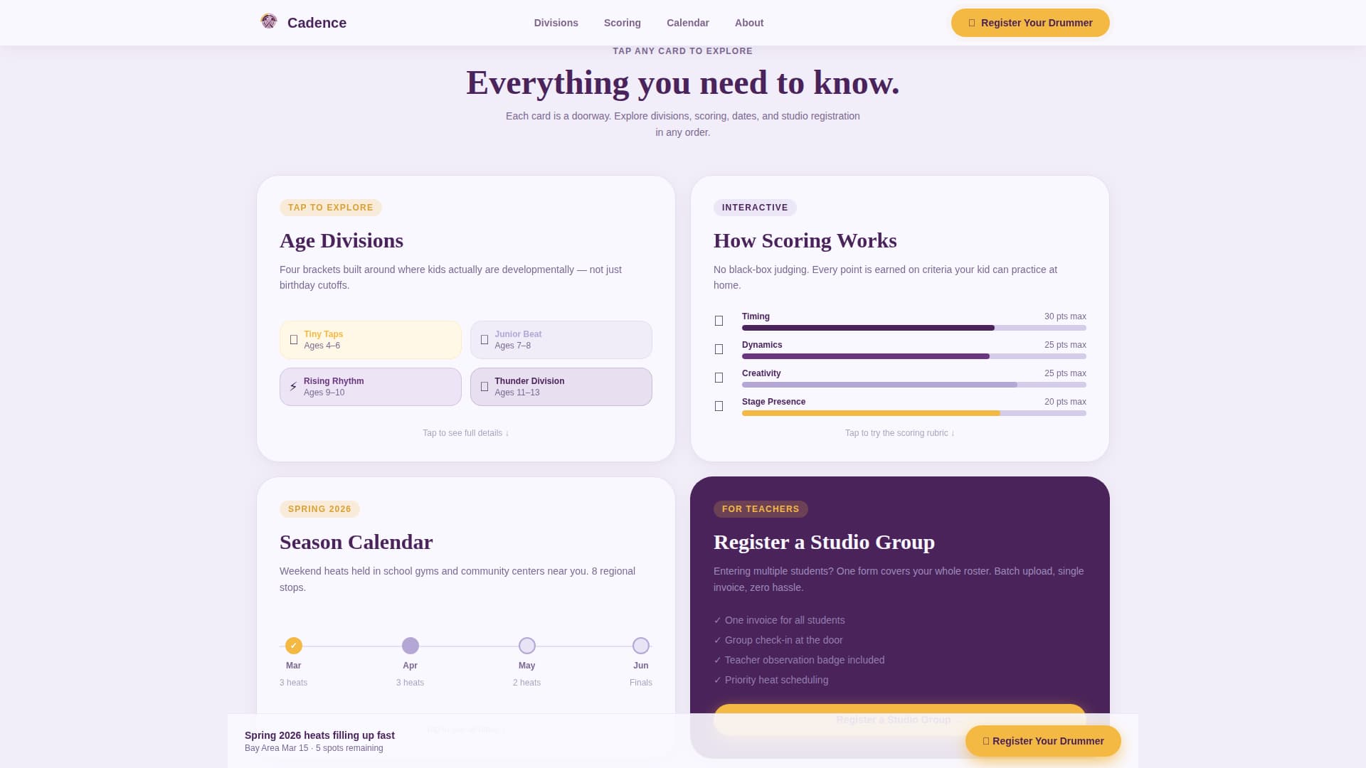 Cadence - Dynamic Drums Landing Page Template